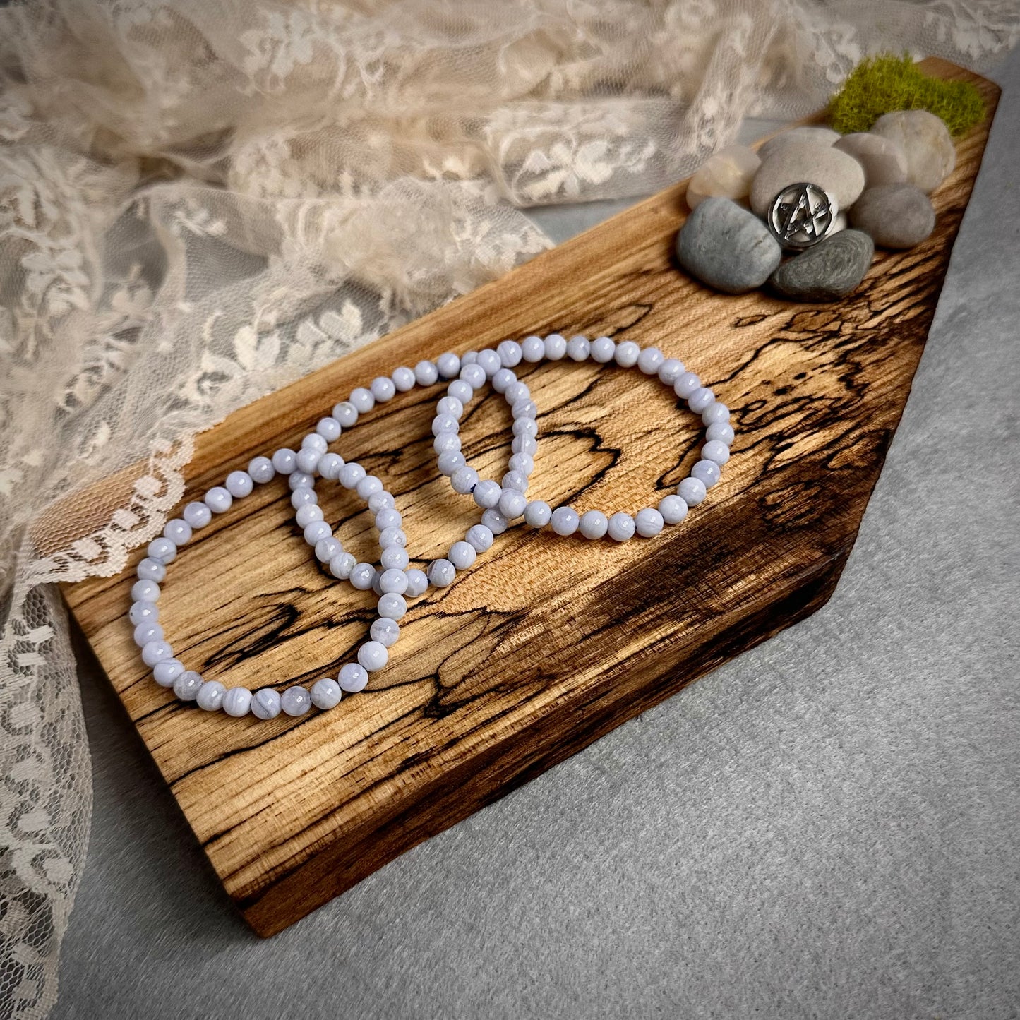 Blue Lace Agate Stretch Bracelet
