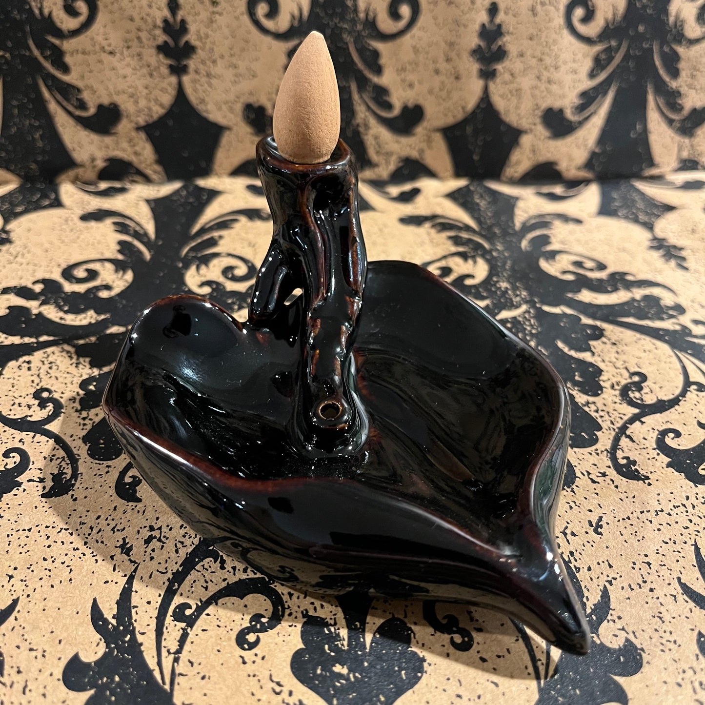 Ceramic Leaf Backflow Incense Burner