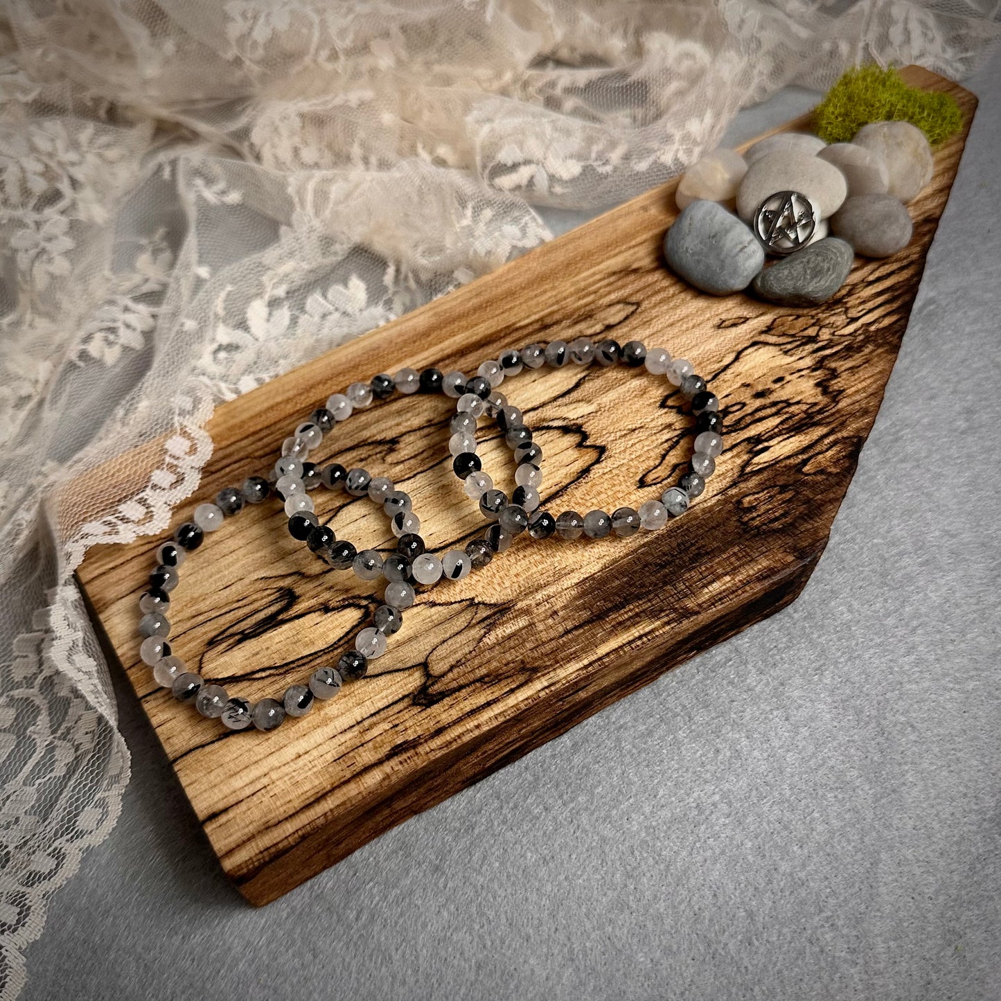 Tourmalinated Quartz Stretch Bracelet