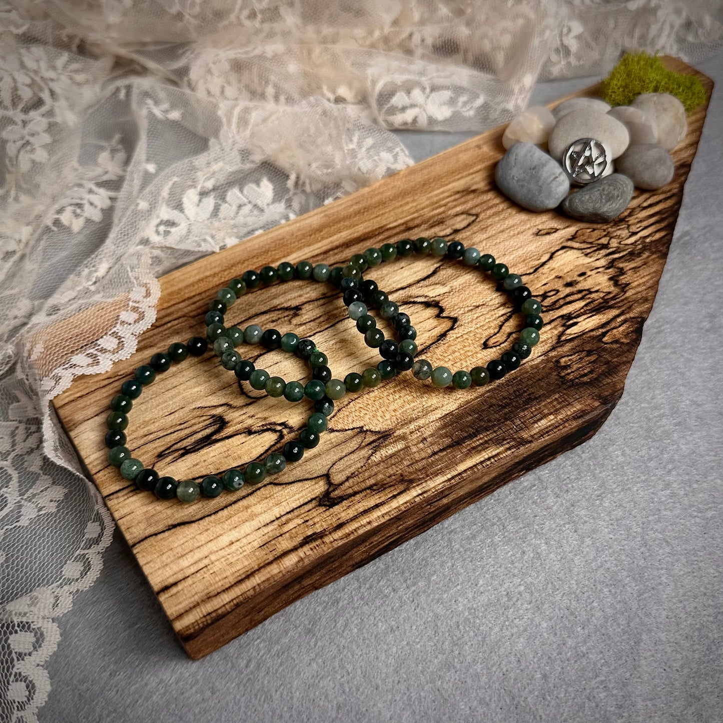 Moss Agate Stretch Bracelet