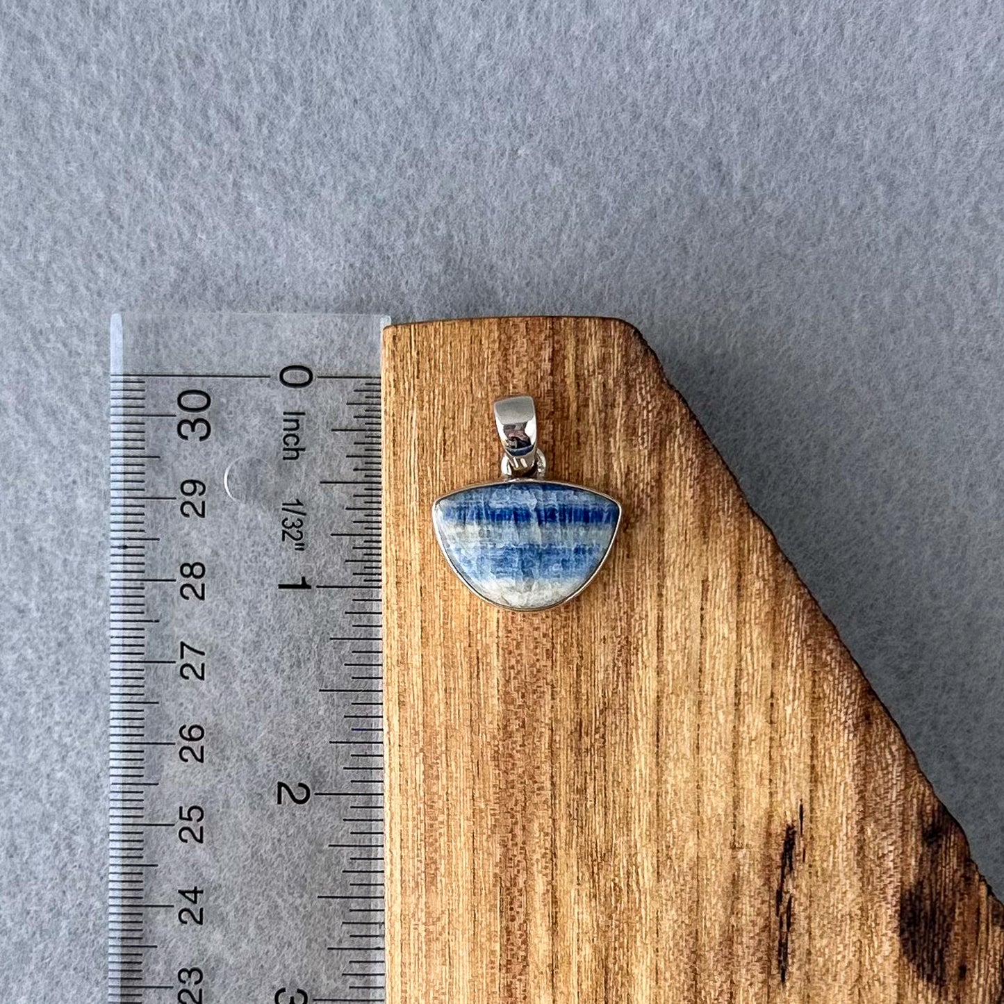 Blue Scheelite Sterling Silver Pendant