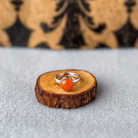 Size 8 Carnelian Sterling Silver Ring