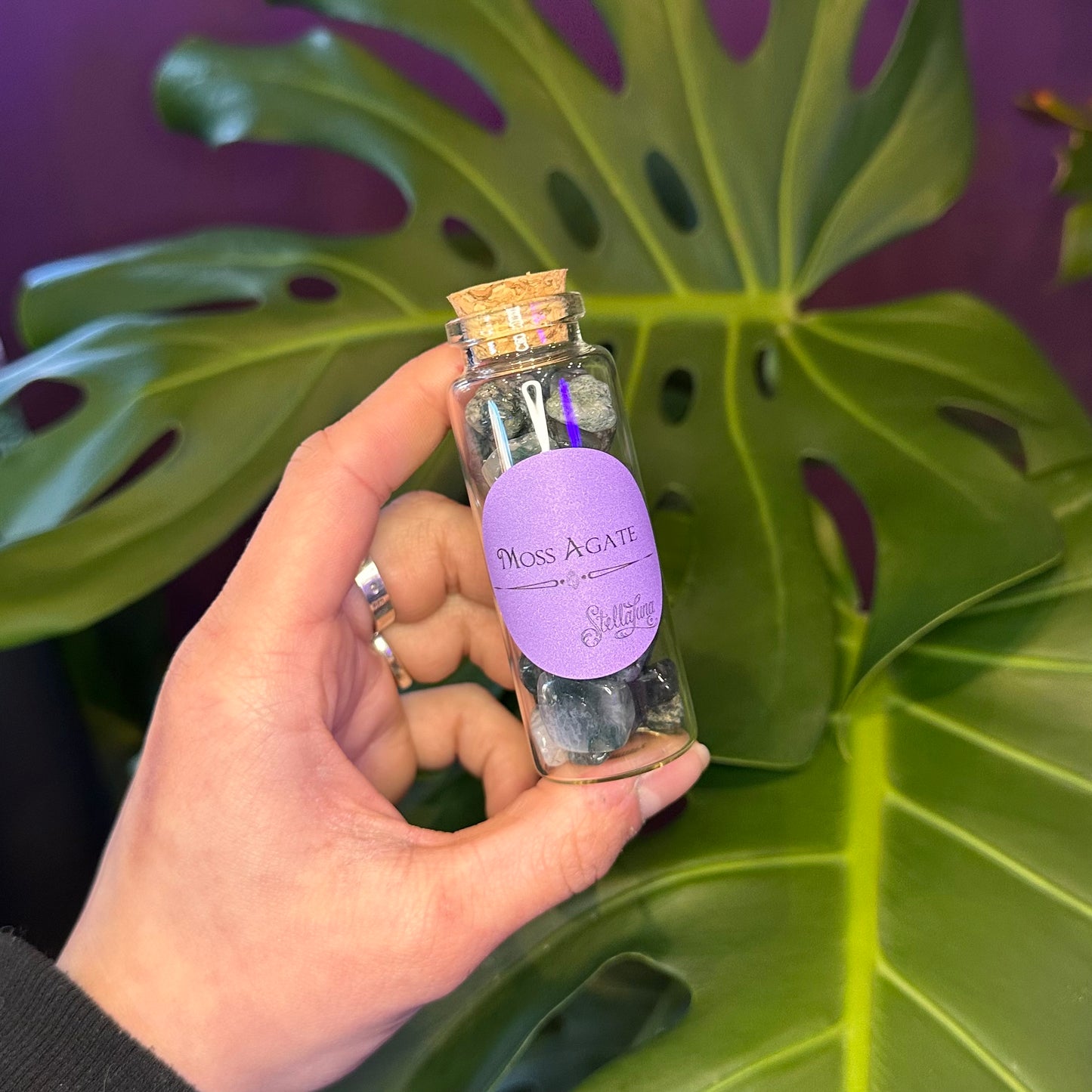 Moss Agate Crystal Chips