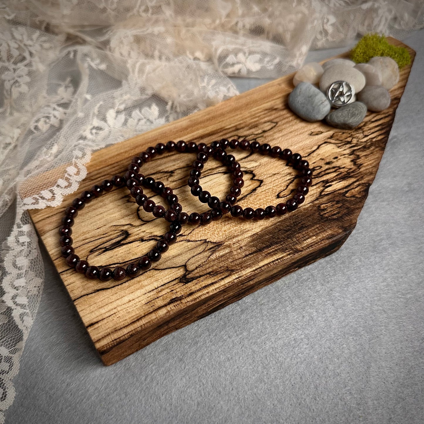 Garnet Stretch Bracelet