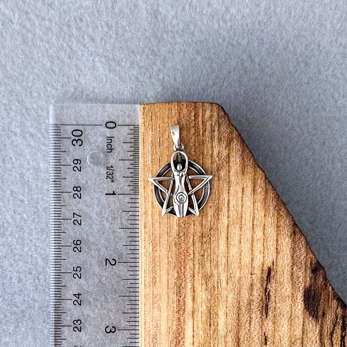 Pentacle with Spiral Goddess Pendant