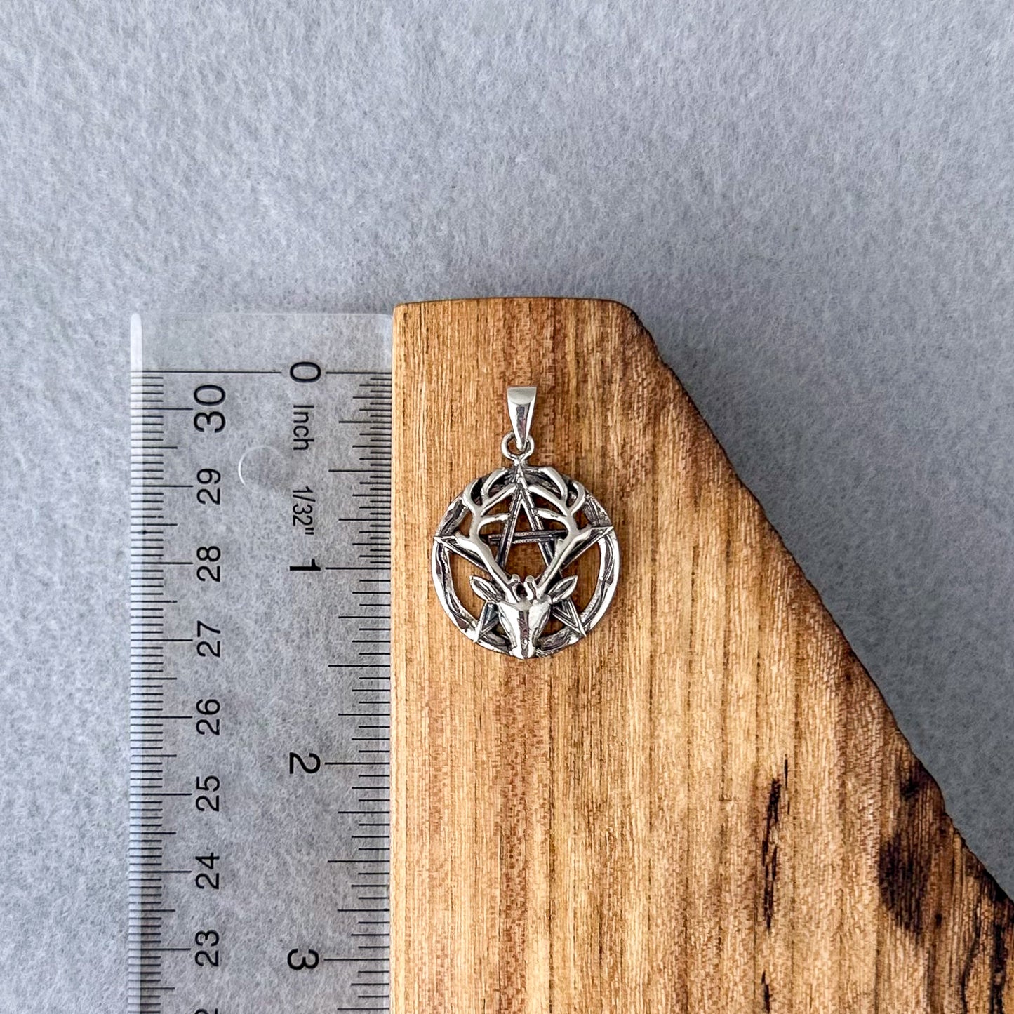 Pentacle with Stag Pendant