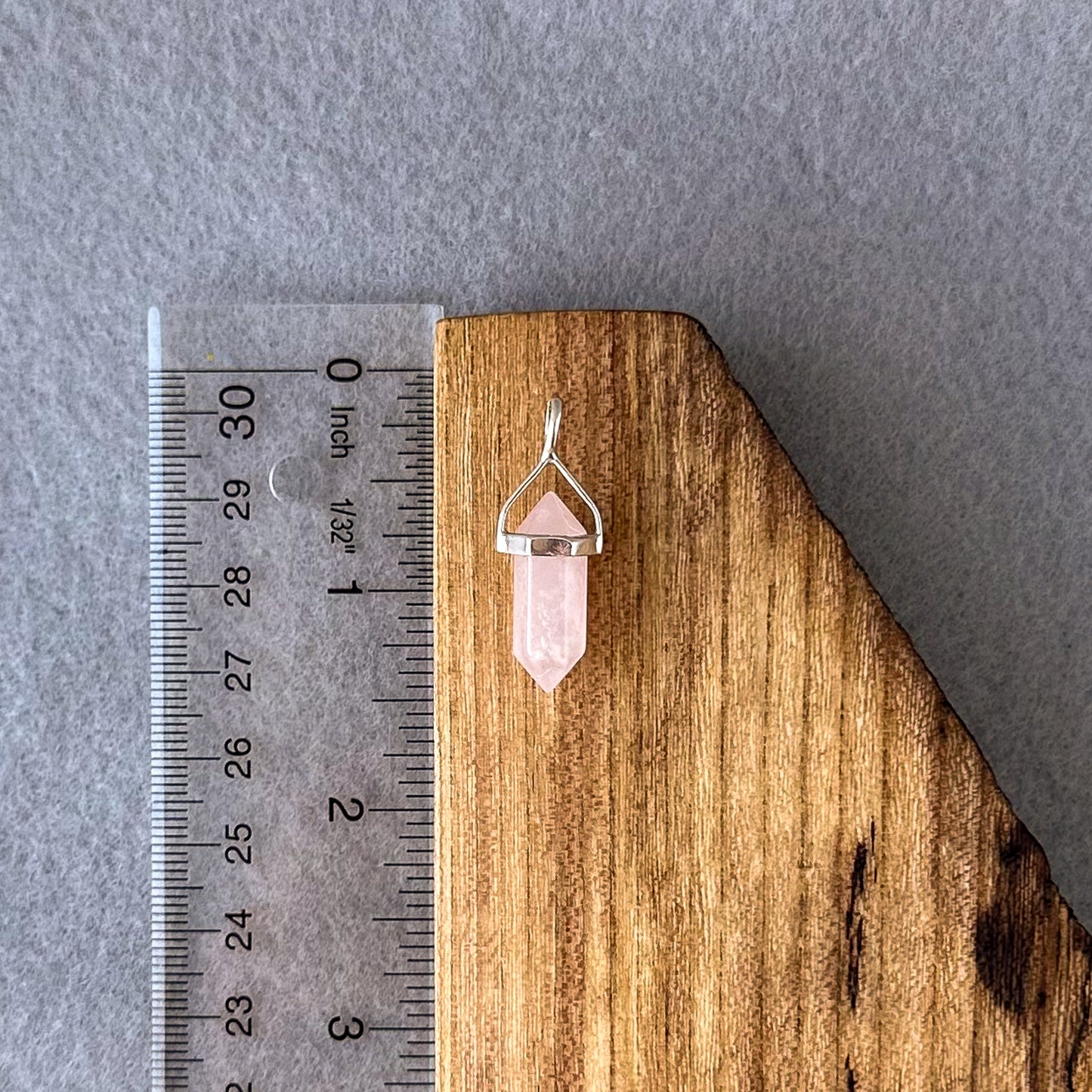 Rose Quartz Short Point Pendant