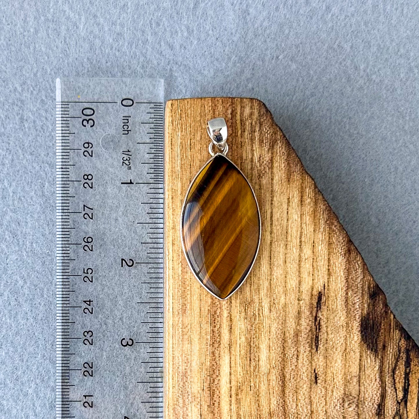 Tiger Eye Large Marquise Pendant