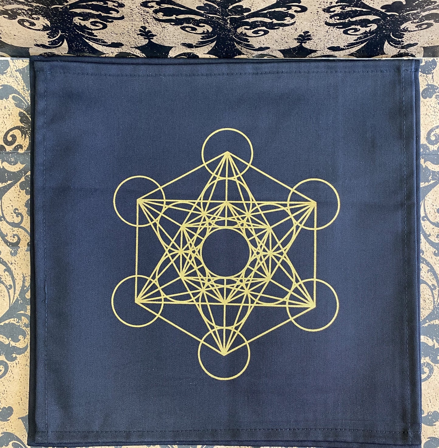 Crystal Grid Fabric Metatrons Cube