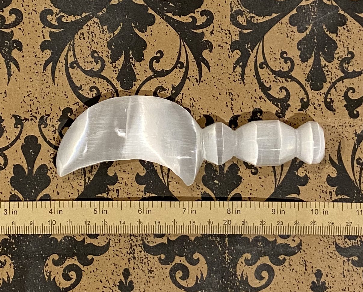 Selenite Carved Blade - Small