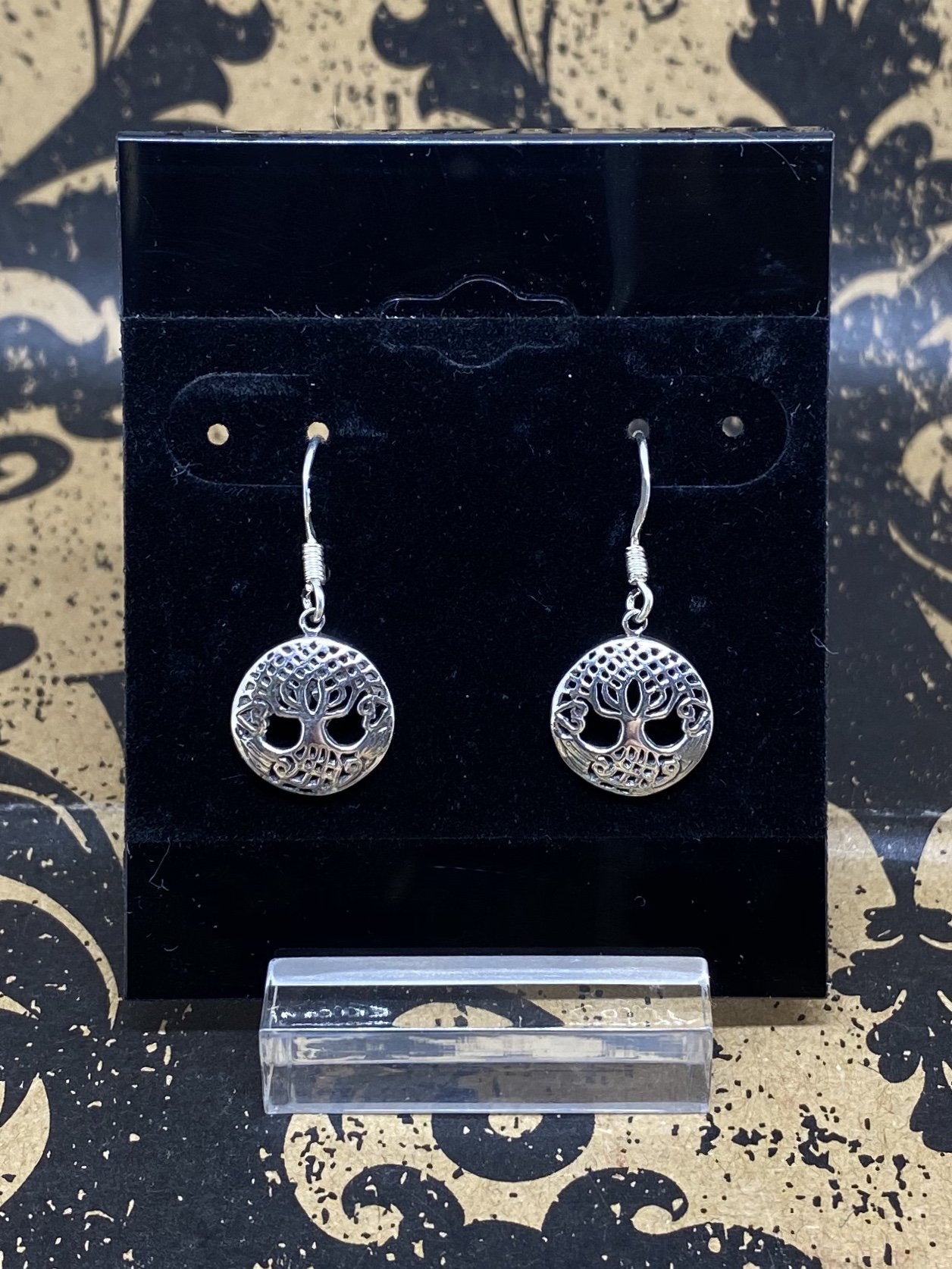 Earrings Sterling Silver French Wire Tree of Life