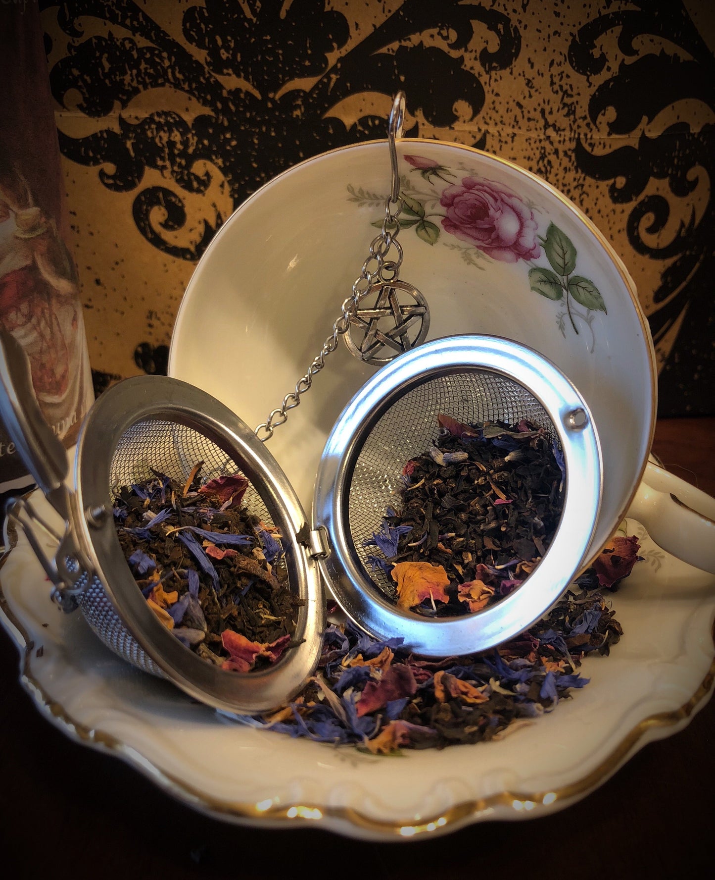 Witch Tea Ball with Pentacle Charm