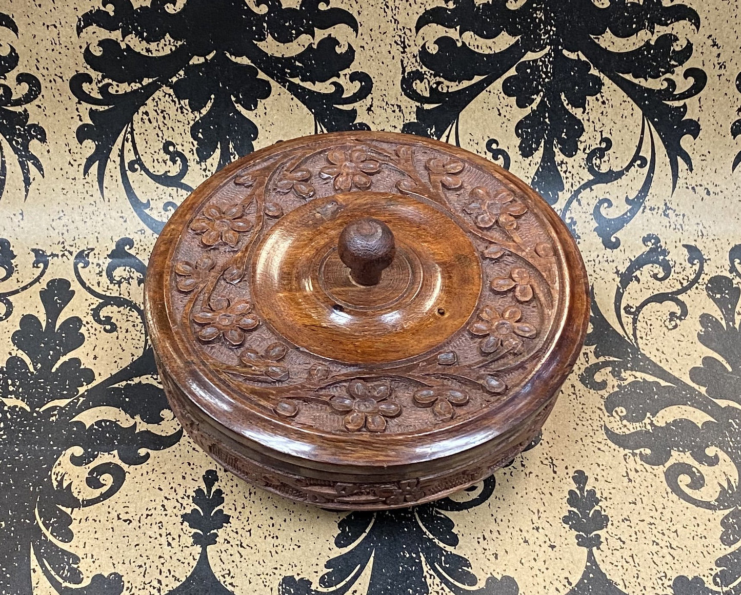 Carved Wooden Ritual Bowl