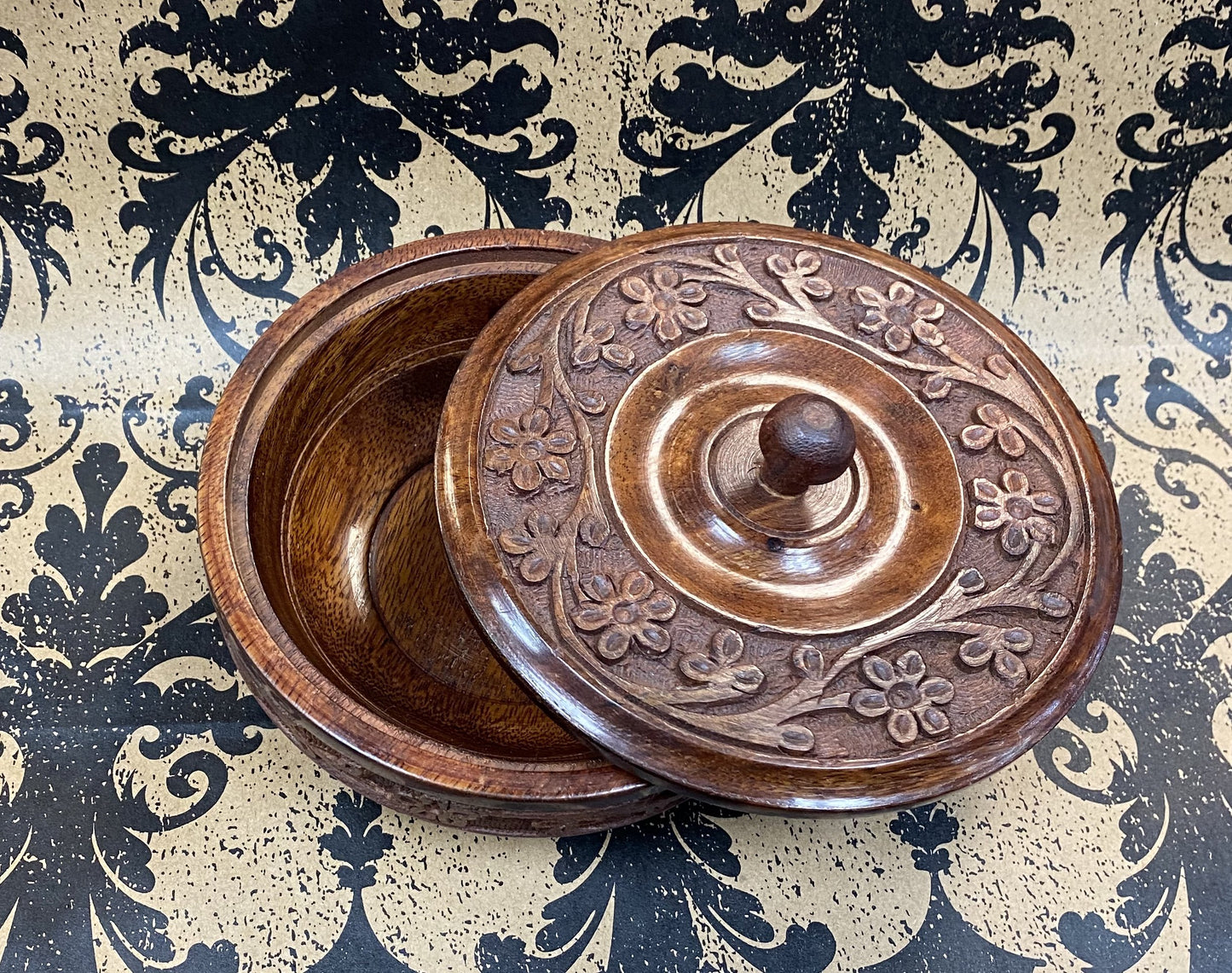 Carved Wooden Ritual Bowl
