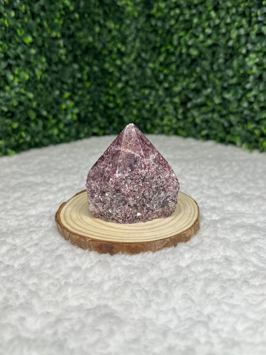 Lepidolite Half Polished Point