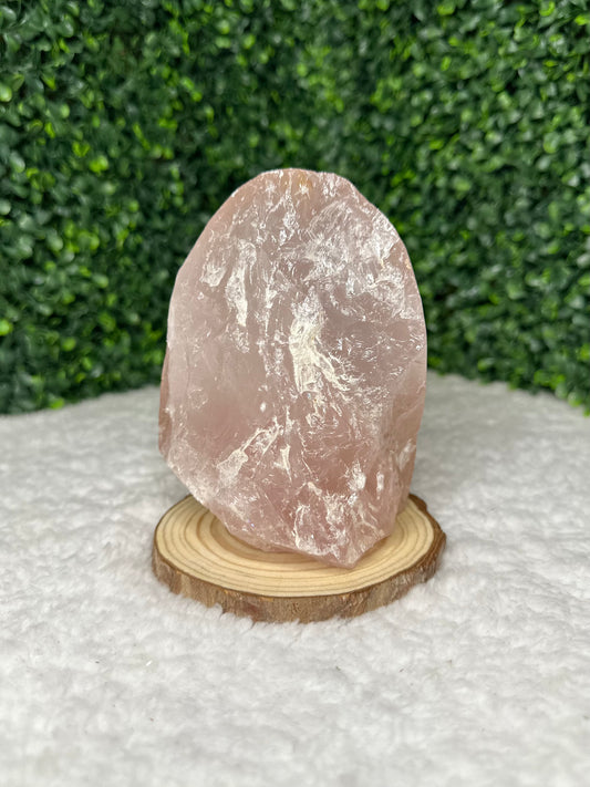 Rose Quartz Half Polished Freeform B