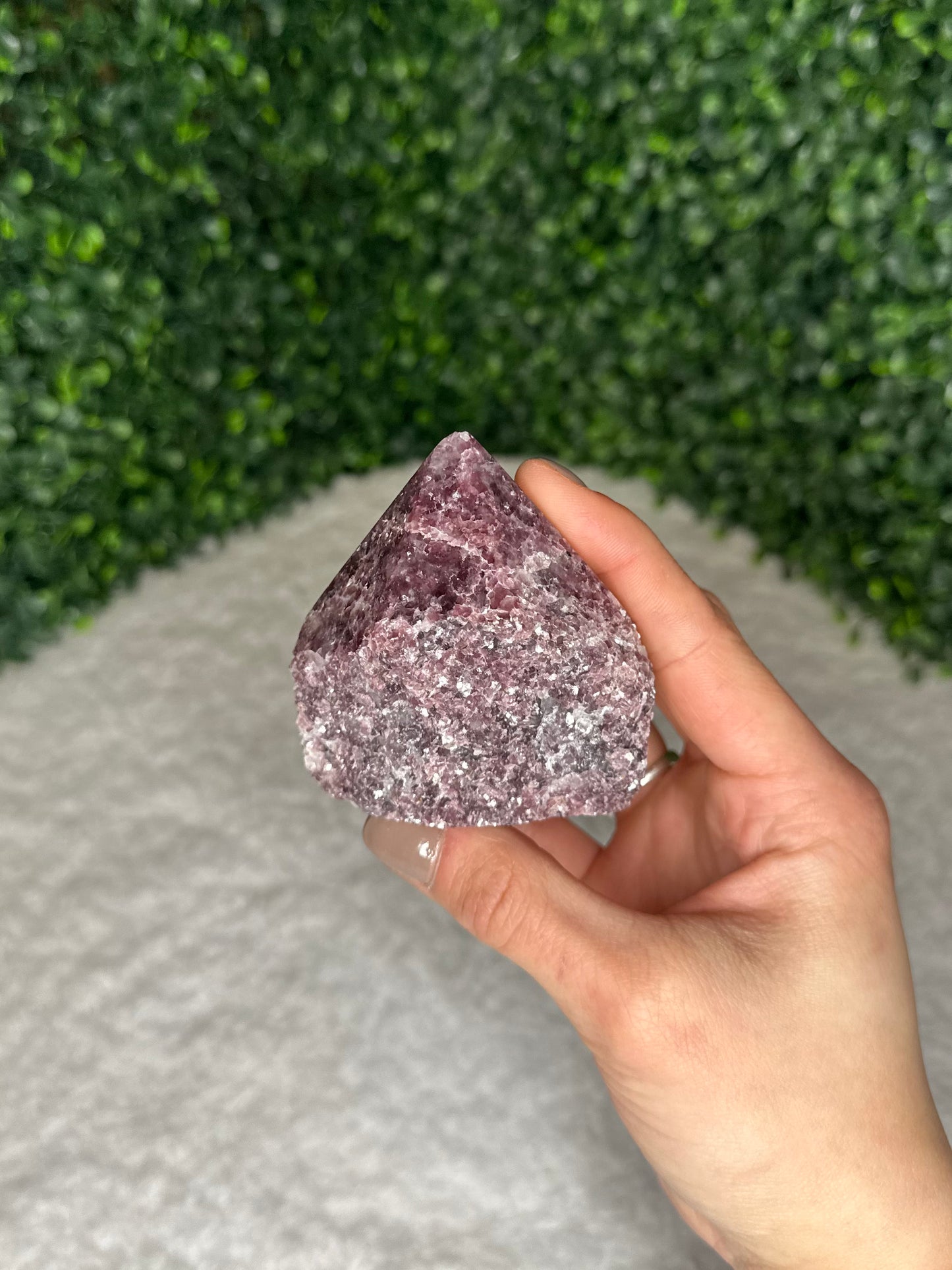 Lepidolite Half Polished Point