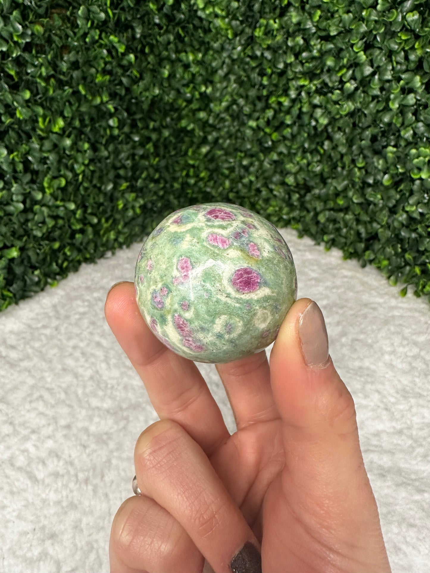 Ruby in Fuchsite Sphere