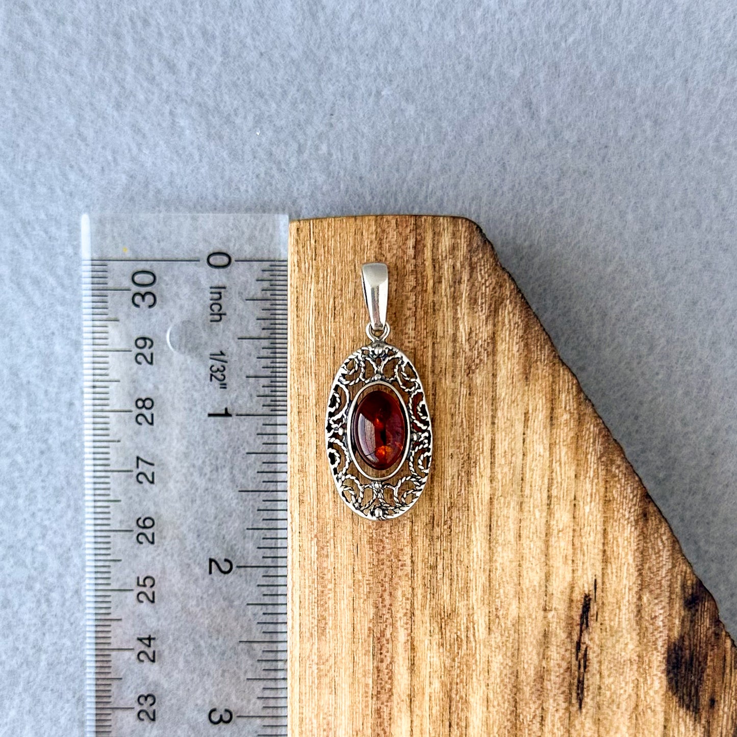 Amber Sterling Silver Pendant