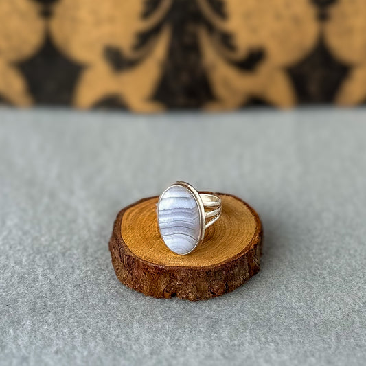 Blue Lace Agate Sterling Silver Ring