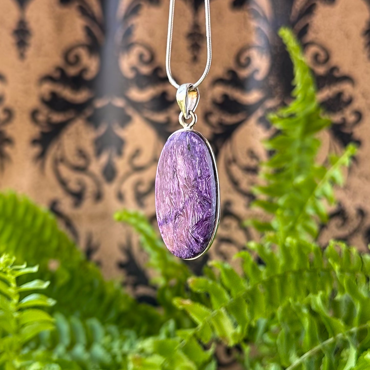 Charoite Sterling Silver Pendant