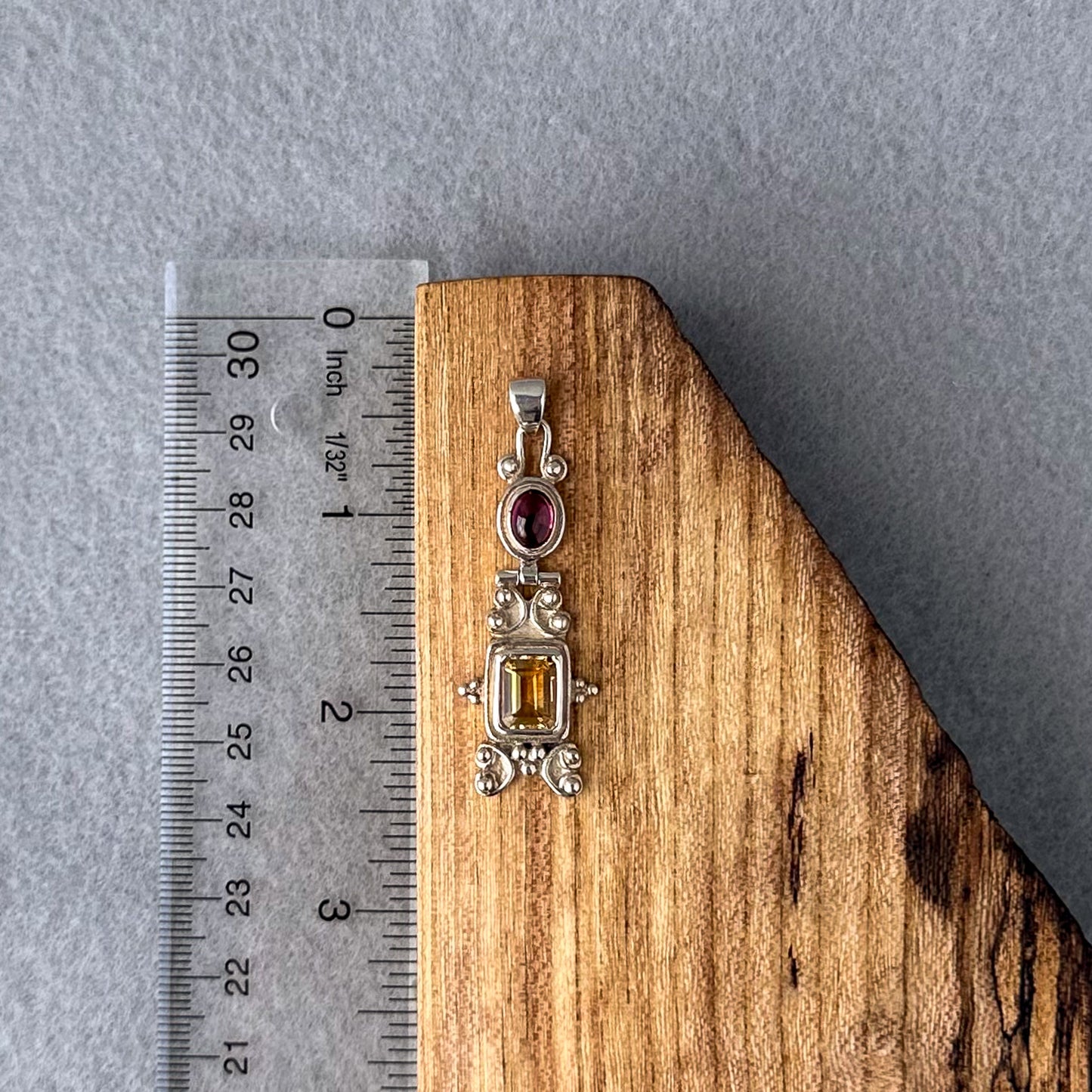 Citrine and Pink Tourmaline Pendant