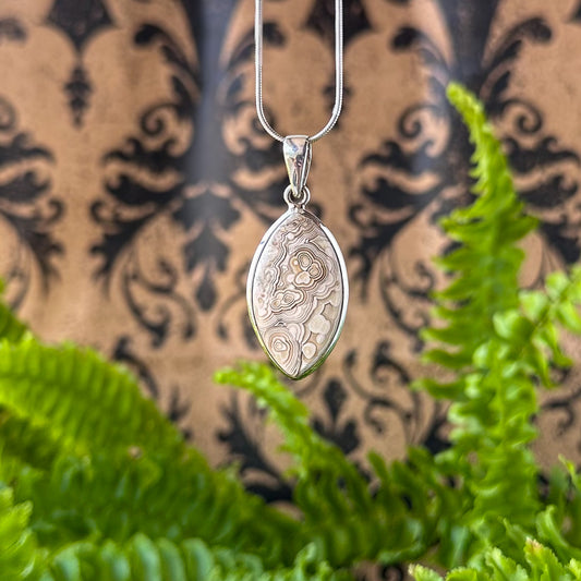 Crazy Lace Agate Marquise Pendant