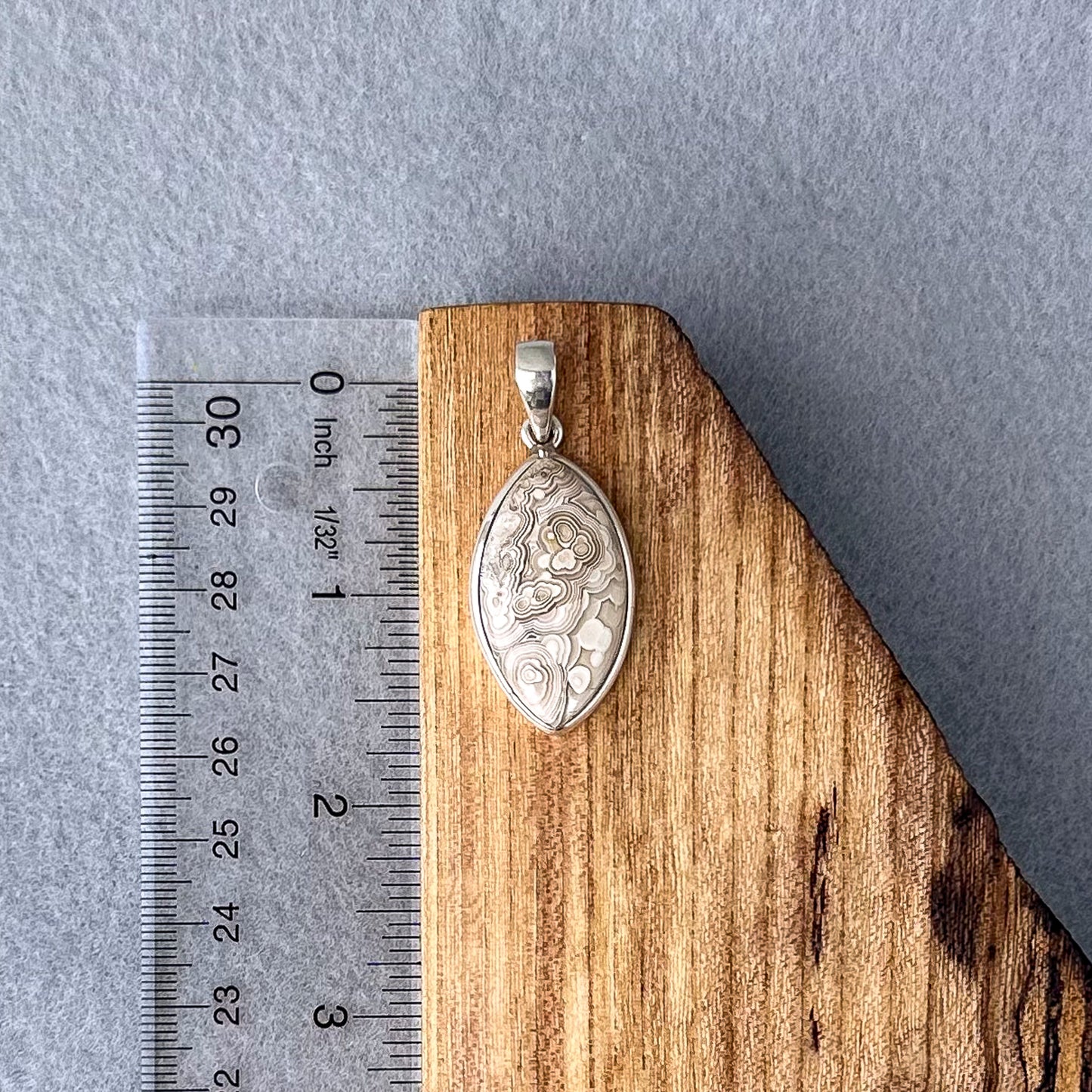 Crazy Lace Agate Marquise Pendant