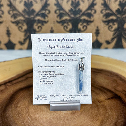 Crystal Capsule Pendant ~ Kyanite
