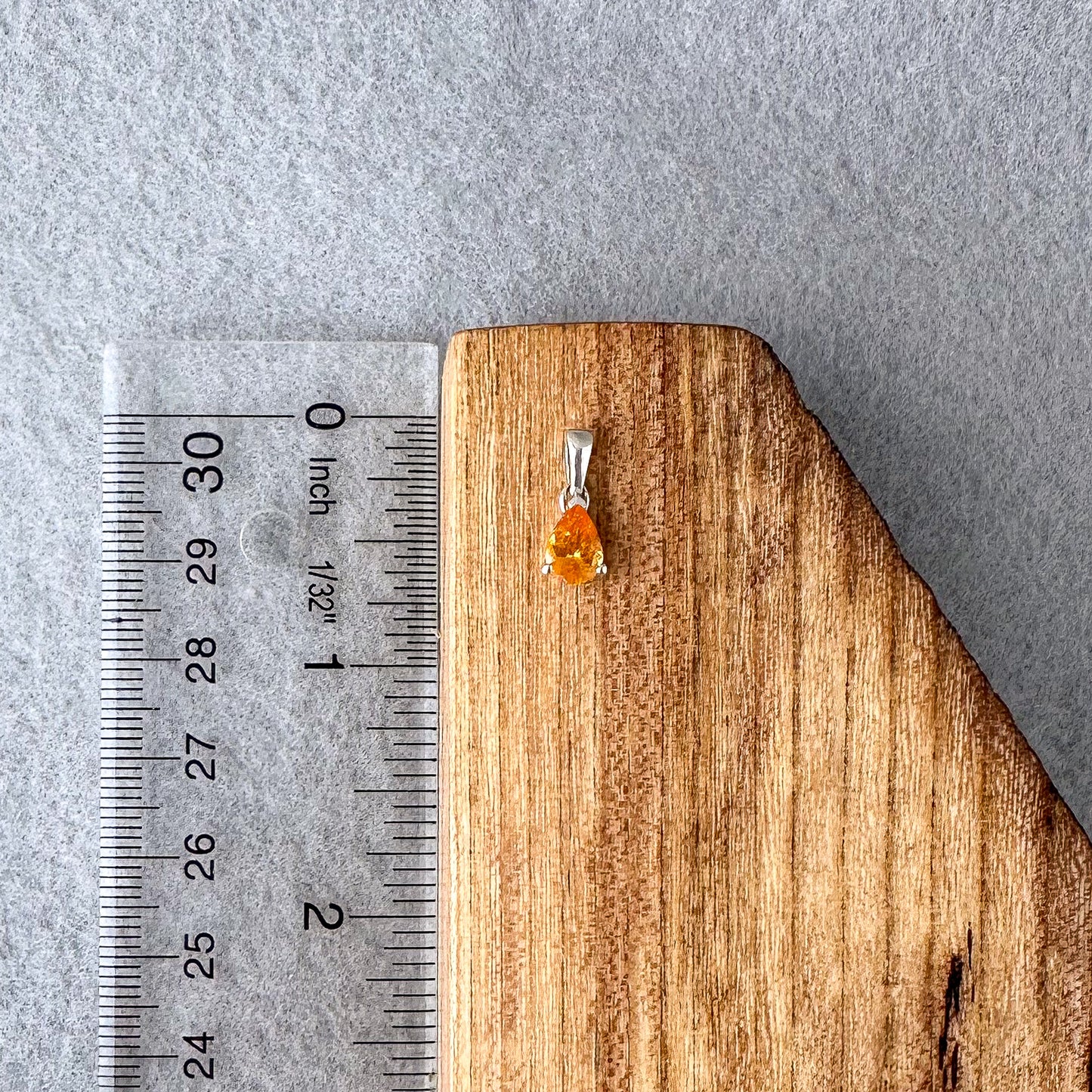 Mandarian Spessartine Garnet Faceted Micro Pendant