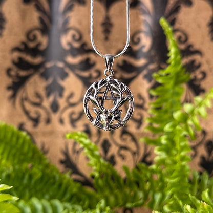 Pentacle with Stag Pendant