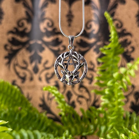 Pentacle with Stag Pendant