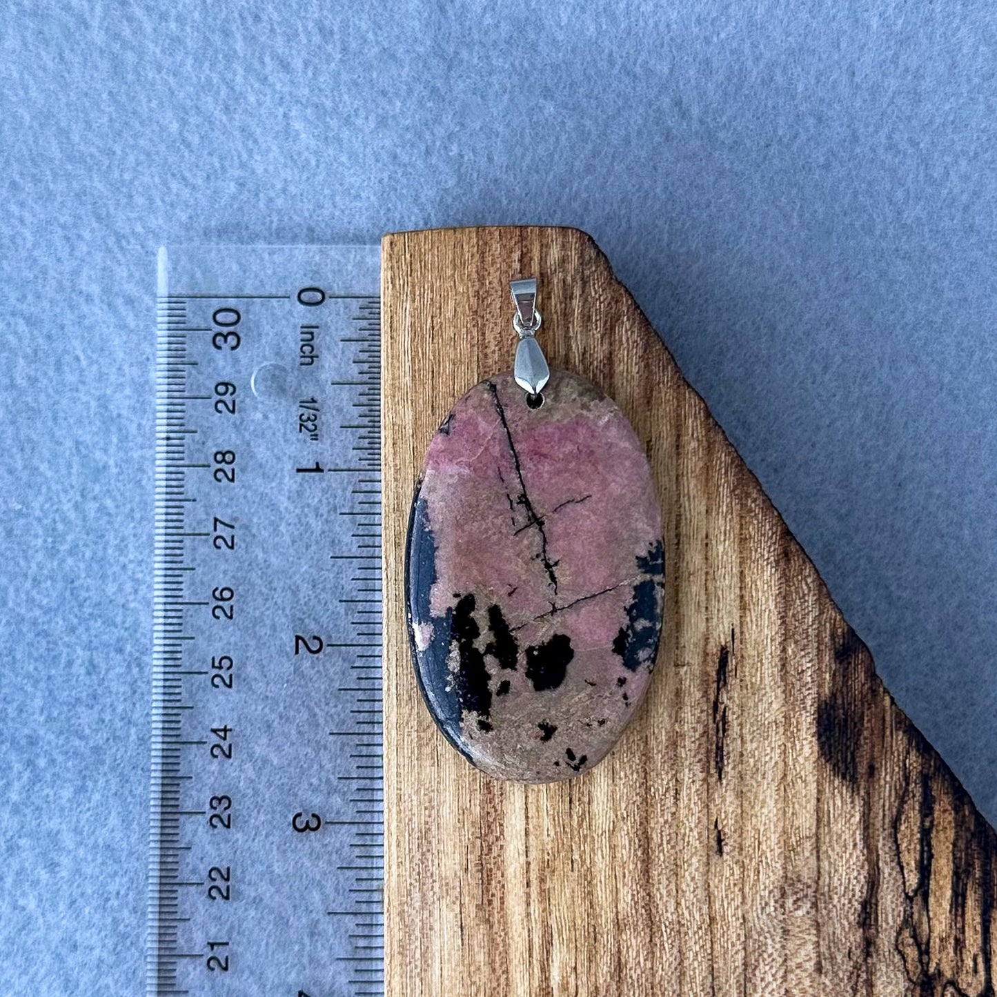 Rhodonite Large Slab Pendant