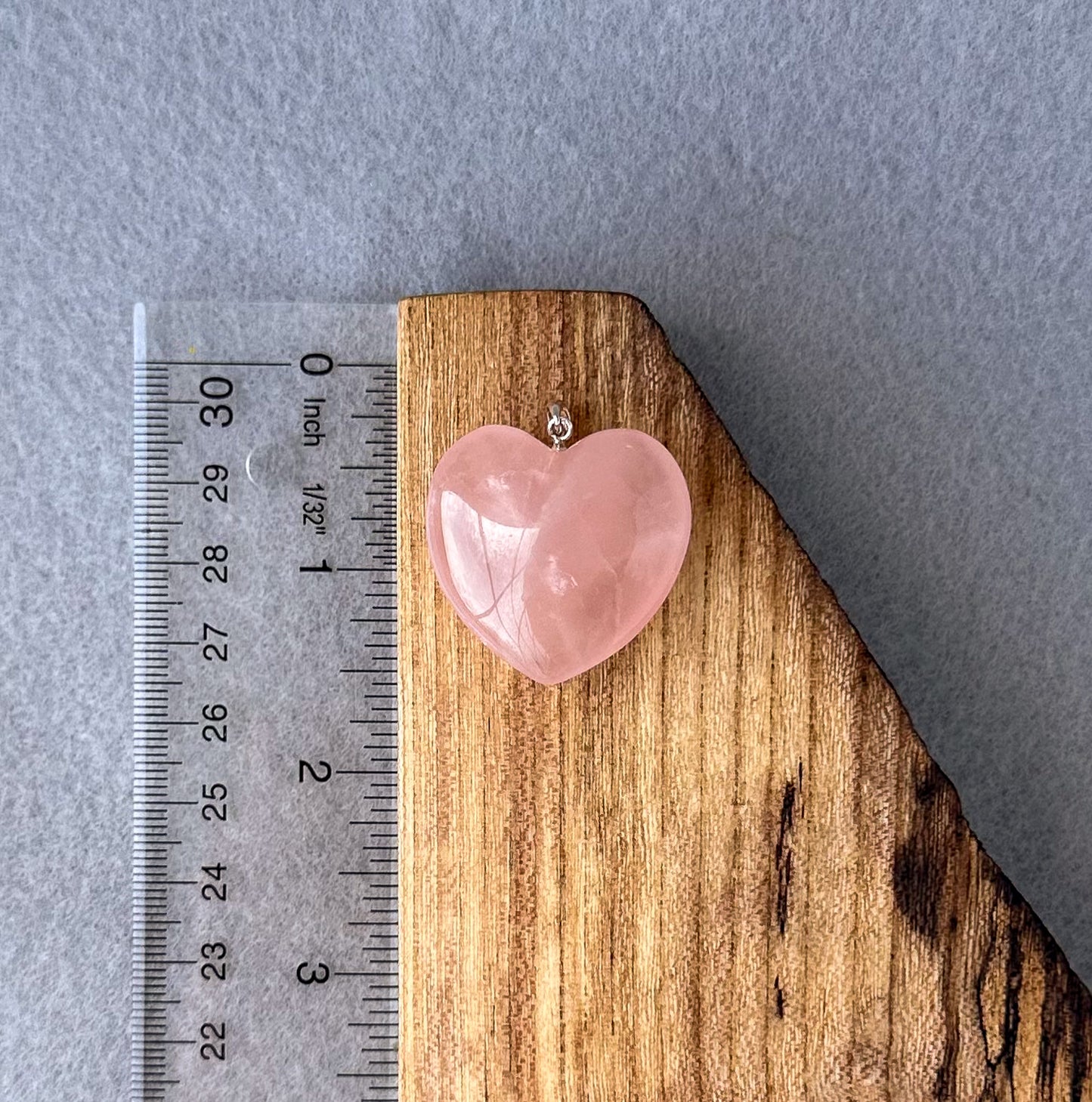 Rose Quartz Puff Heart Pendant