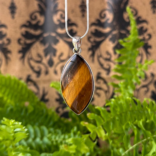 Tiger Eye Large Marquise Pendant