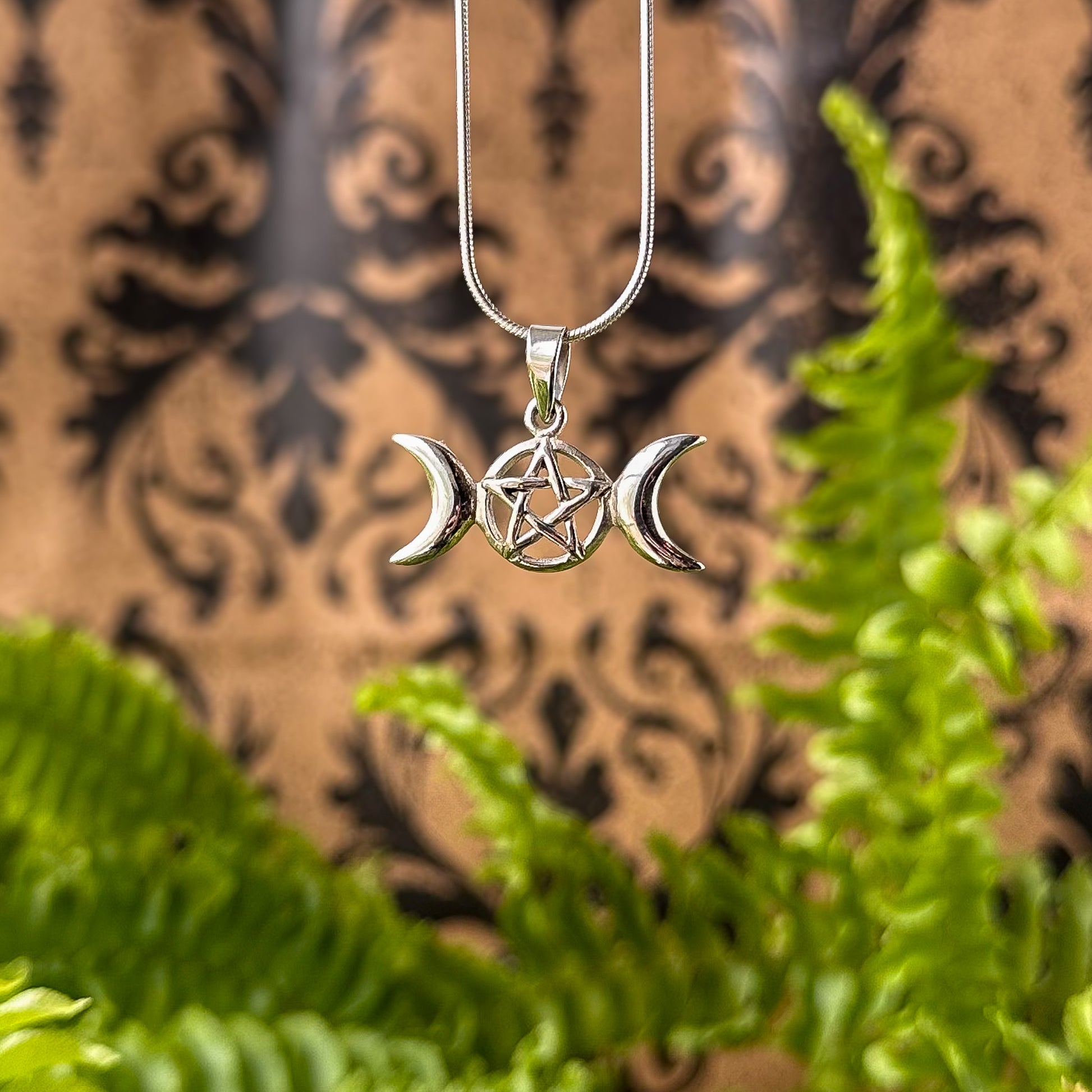 Triple Goddess with Pentacle Sterling Silver Pendant