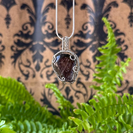 Wire Wrapped Smokey Quartz Tumble Pendant