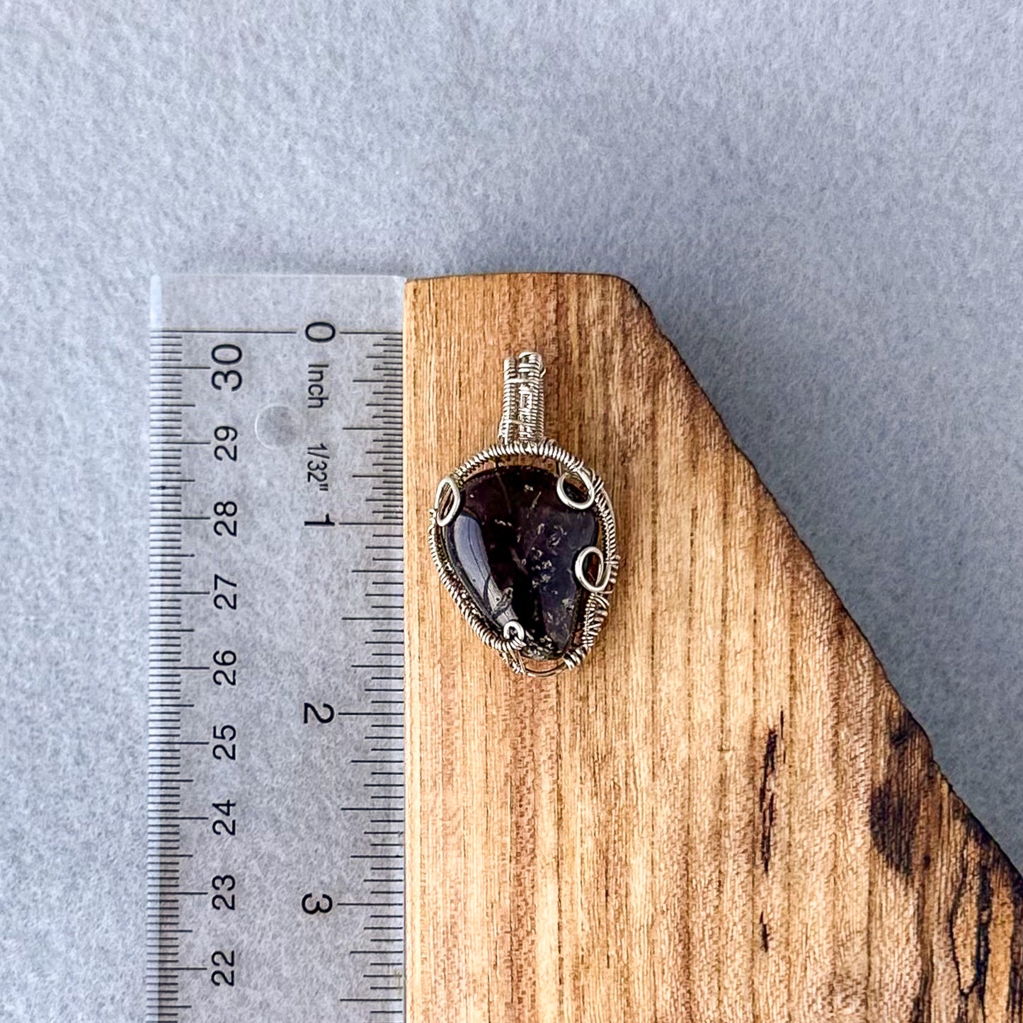 Wire Wrapped Smokey Quartz Tumble Pendant