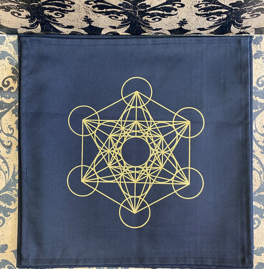 Crystal Grid Fabric Metatrons Cube