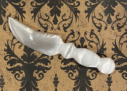 Selenite Carved Blade - Large