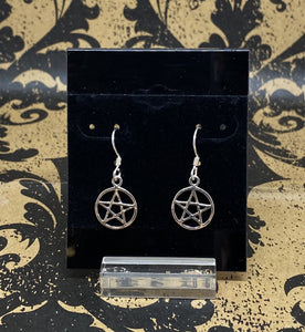 Earrings Sterling Silver French Wire Pentacle