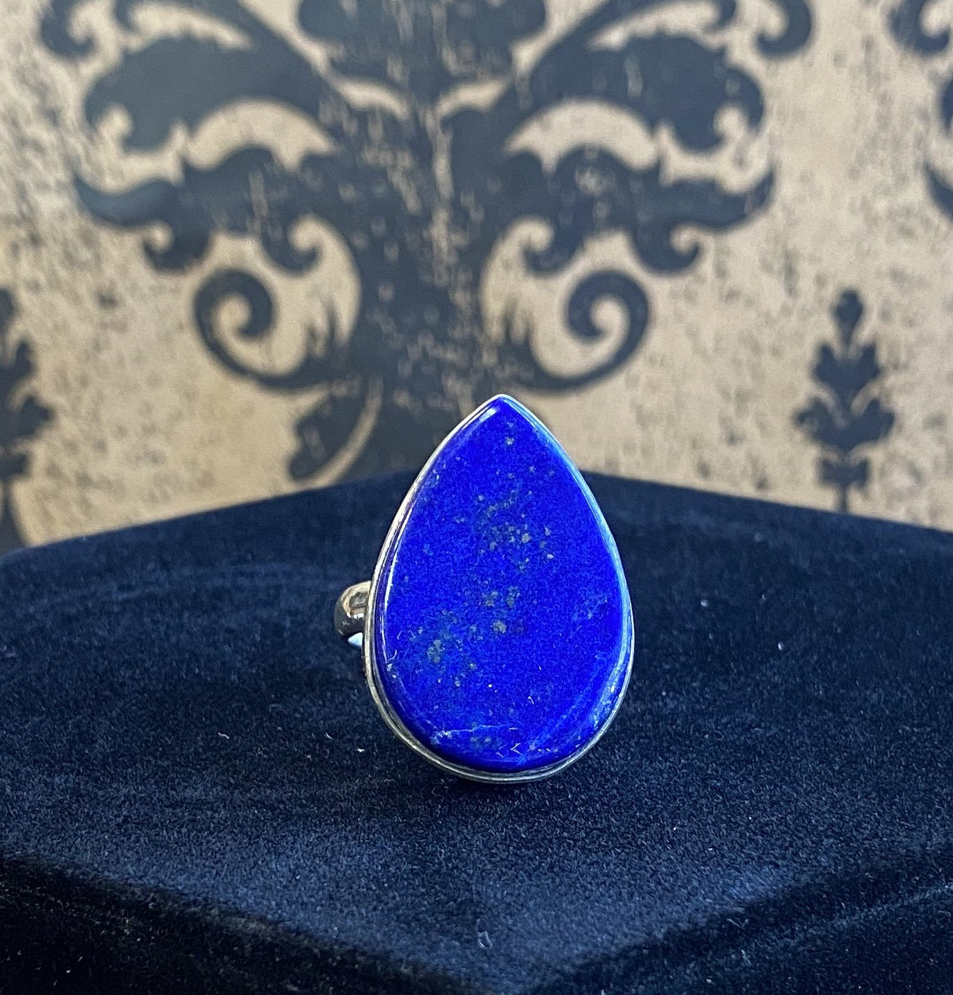 Ring Sterling Silver Lapis Lazuli Pear