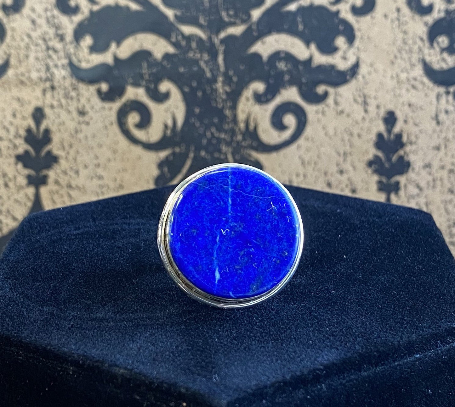 Ring Sterling Silver Lapis Lazuli Round