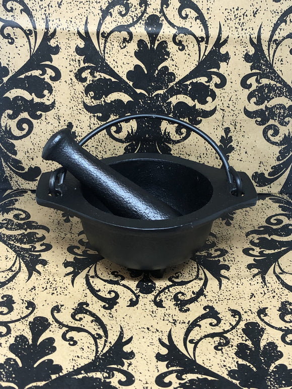 Mortar & Pestle Cauldron Cast Iron