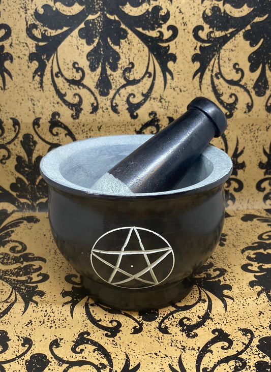 Mortar & Pestle Soapstone Pentacle