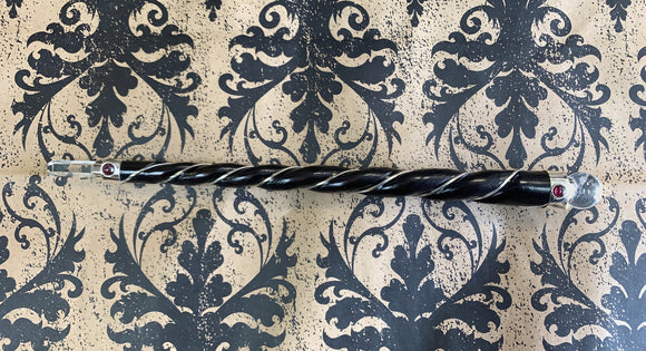 Wand Spiral Wood with Crystal Tip