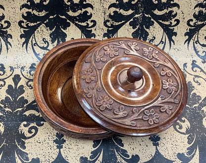 Carved Wooden Ritual Bowl