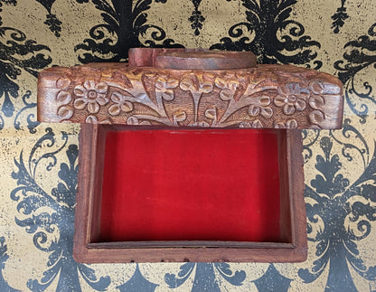 Wooden Carved Tarot Box Celestial